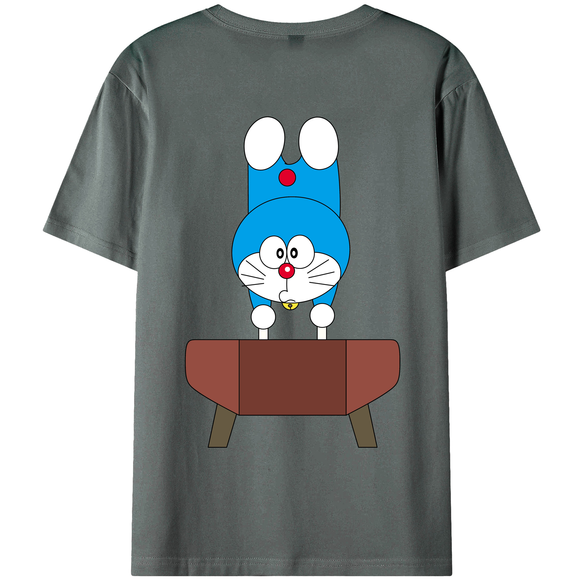 （画像用） ドラえもん Doraemon 綿100％ メンズ半袖Tシャツ（バックプリント） 通気性